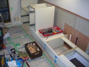 排水位置にご注意！神戸市北区でキッチン取替え！組立