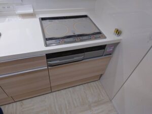 墨田区にてガスコンロからIHへお取替え　三菱製らく楽IHa-22425